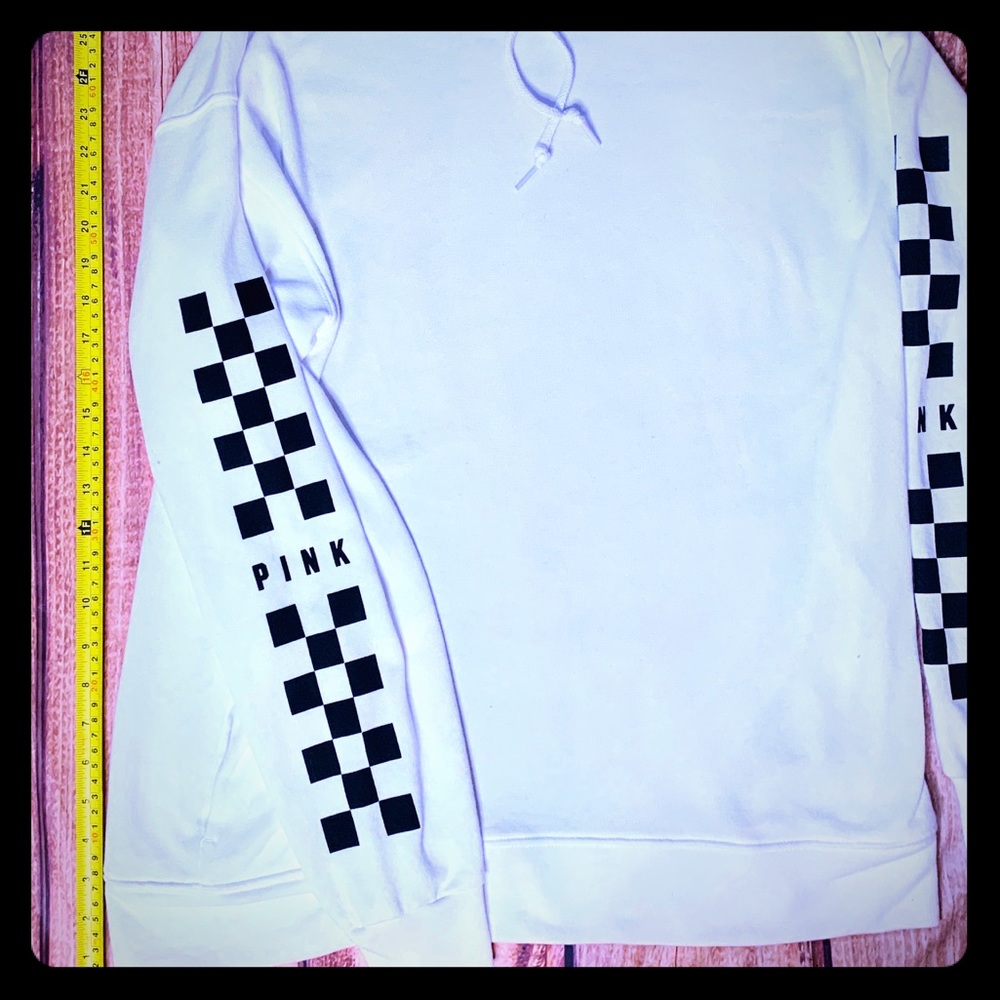 NEW!! PINK white size LARGE hoodie